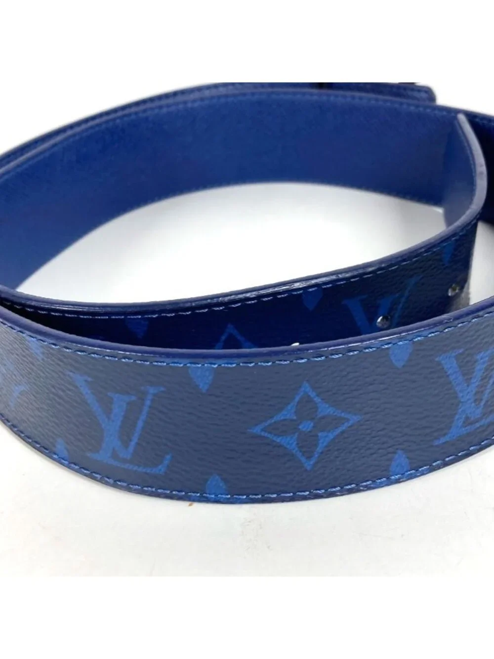 Louis Vuitton Belt Ceinture LV Initial Monogram Canvas Blue